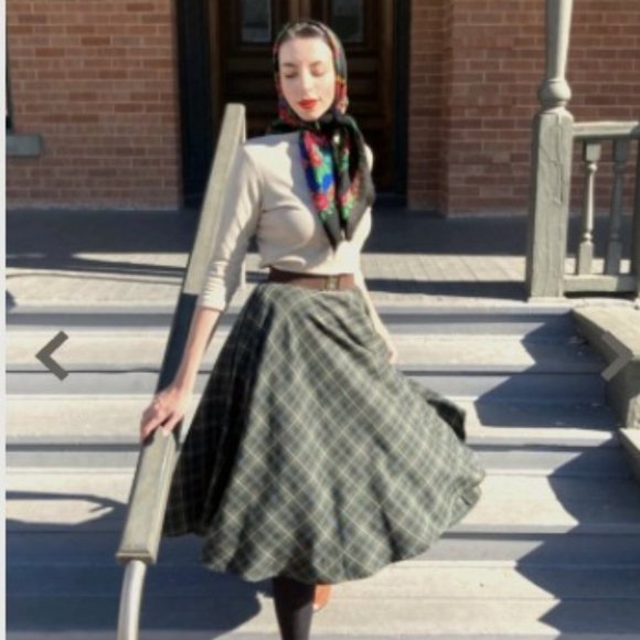 Vivien Of Holloway Tartan Swing/Circle Skirt - Picture 1 of 7